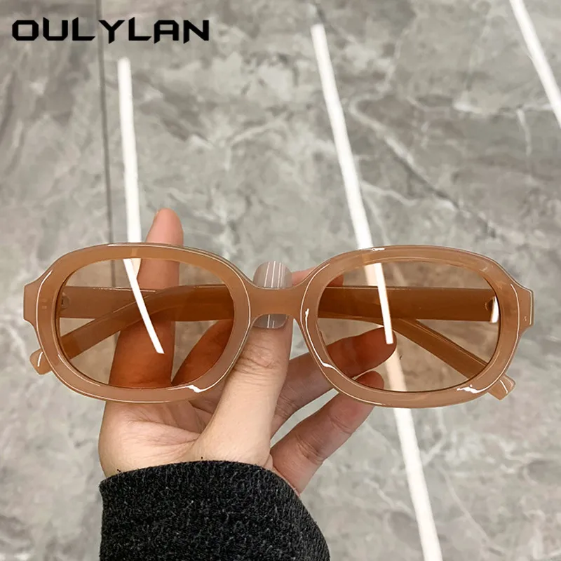 Oulylan Classic Ovālas Formas Saulesbrilles Sievietēm, Vīriešiem Vintage Zīmolu Dizainera Melnās Saules Brilles Dāmas Maziem Brilles Āra Personības 2