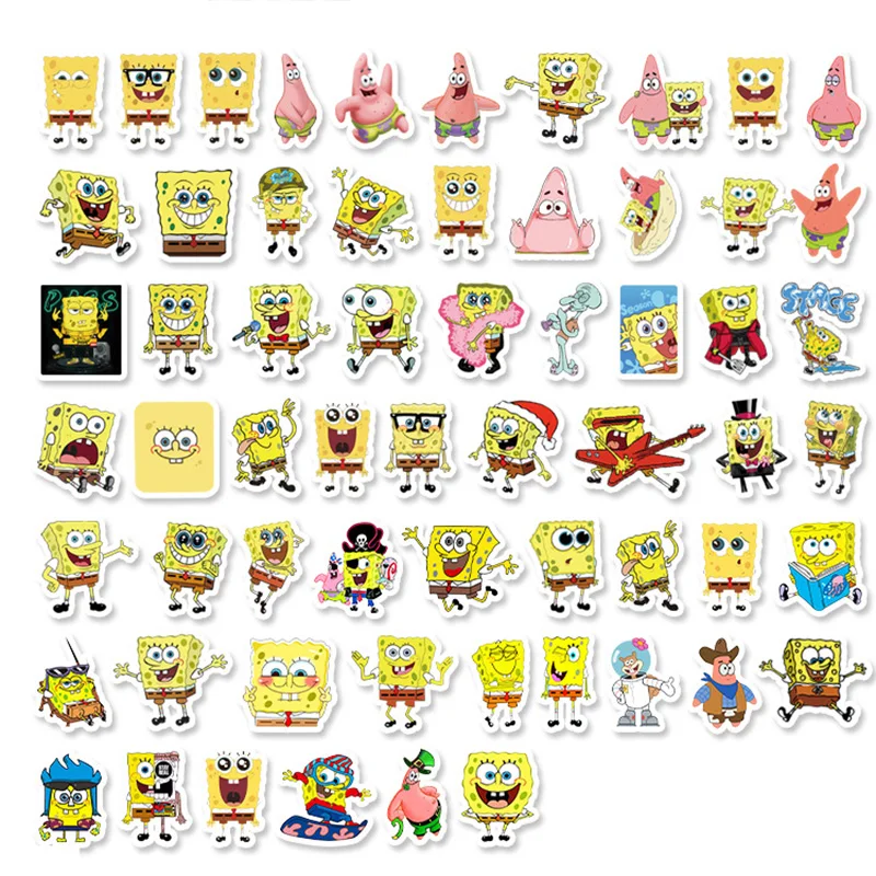 10/30/50gab Spongebob Squarepants Anime Multfilmu Uzlīmes Skeitborda Tālrunis Klēpjdatoru Motociklu Bagāžas Ledusskapis Mazulis, Rotaļu 0