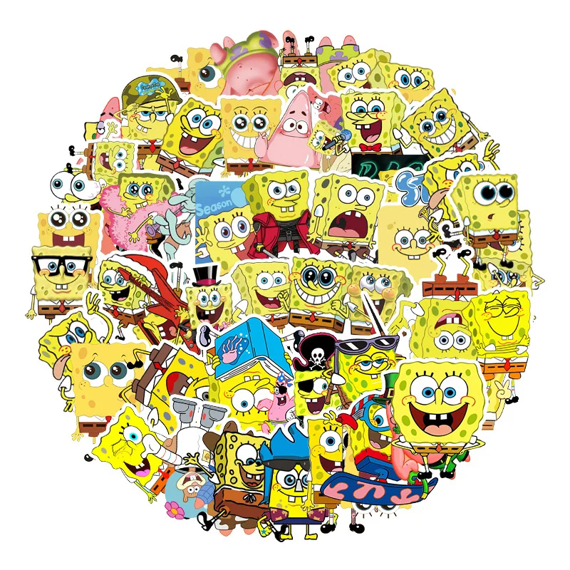 10/30/50gab Spongebob Squarepants Anime Multfilmu Uzlīmes Skeitborda Tālrunis Klēpjdatoru Motociklu Bagāžas Ledusskapis Mazulis, Rotaļu 1