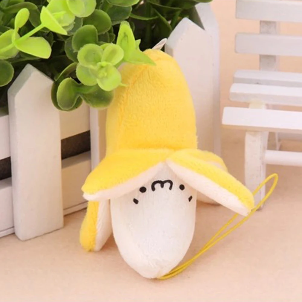 Cute Yellow Banana Plīša Rotaļlietas Mobilo Telefonu Piekariņu Kulons Mazajiem Banānu Mugursoma Pildīti ar Saldu Smaidu, Rotaļlietas Bērniem, Meitenēm, Gif 1