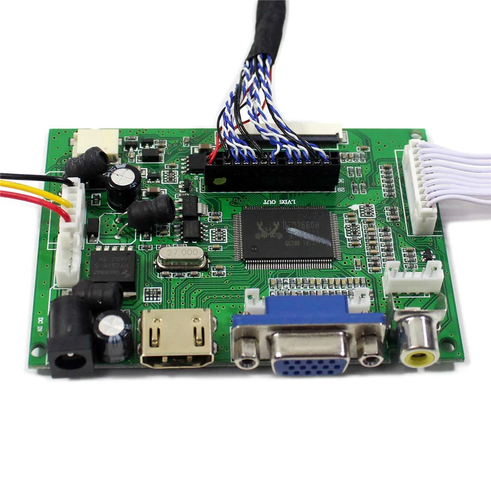HDMI+VGA Kontroles padomes Monitoru Komplekts LTN156AT17 B156XW02 LP156WH2 1366X768 LCD LED ekrānu Kontrolieris Valdes Vadītāja 0