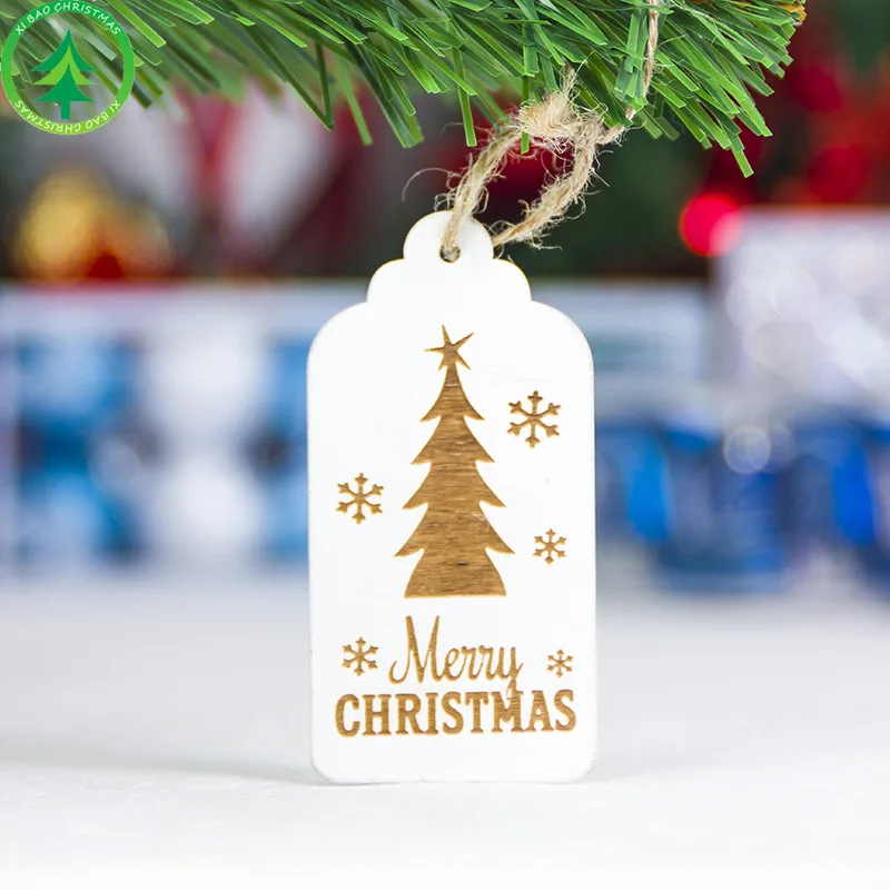 Priecīgus Ziemassvētkus Koka Apdare DIY Amatniecības Karājas Birkas Klāt Dāvanu Etiķetes Birkas Ziemsvētki Koks Kulons Rotājumi, Jaunā Gada Puse Dekori 2