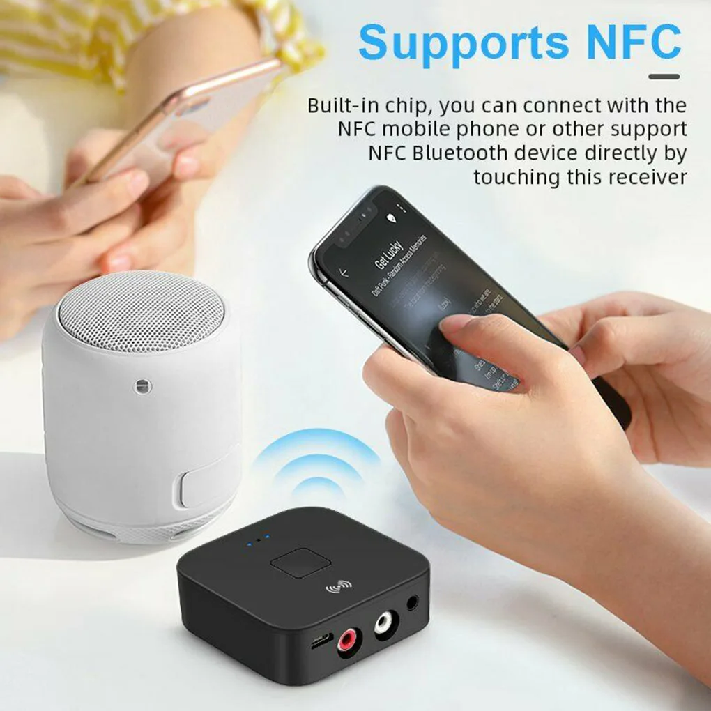 Karstā Bluetooth 5.0 RCA Audio Uztvērēju APTX 3,5 mm AUX Jack Mūzikas Bezvadu Bluetooth Adapteris Ar NFC Auto TV Datoru Skaļruņi 3