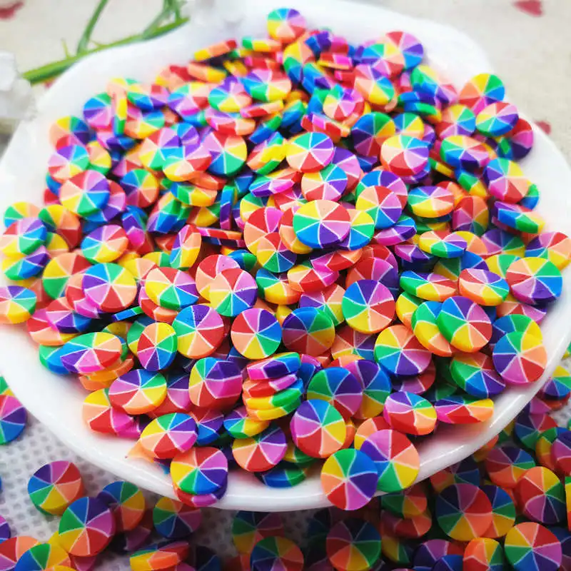 5mm Kārta varavīksnes krāsas Polimēra Māla Viltus Konfektes Sprinkles|Polimēra Māla Partijas Apdare Konfeti|Gļotas, špakteles 2