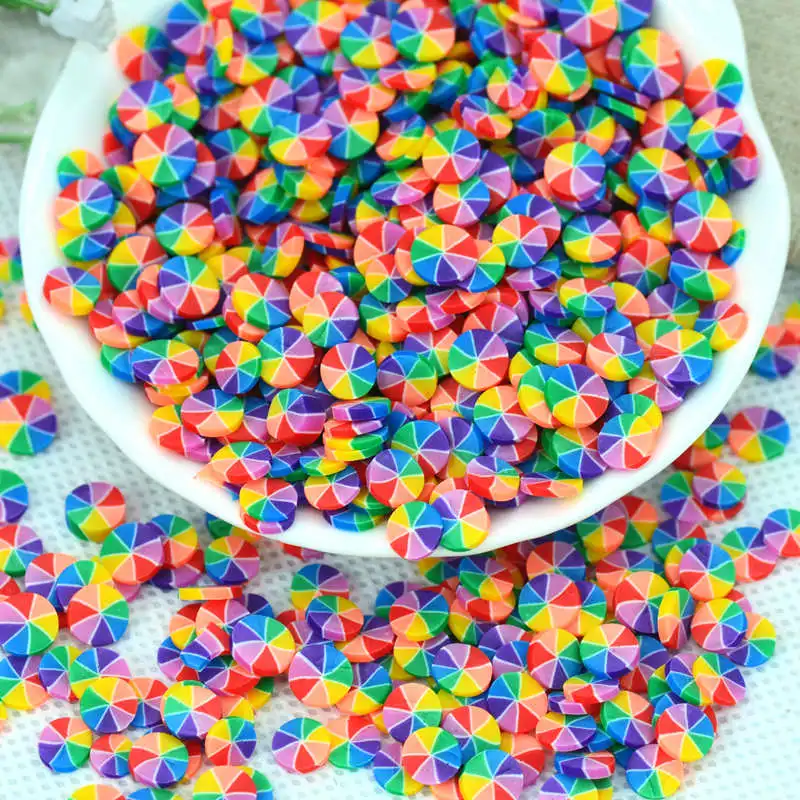 5mm Kārta varavīksnes krāsas Polimēra Māla Viltus Konfektes Sprinkles|Polimēra Māla Partijas Apdare Konfeti|Gļotas, špakteles 3