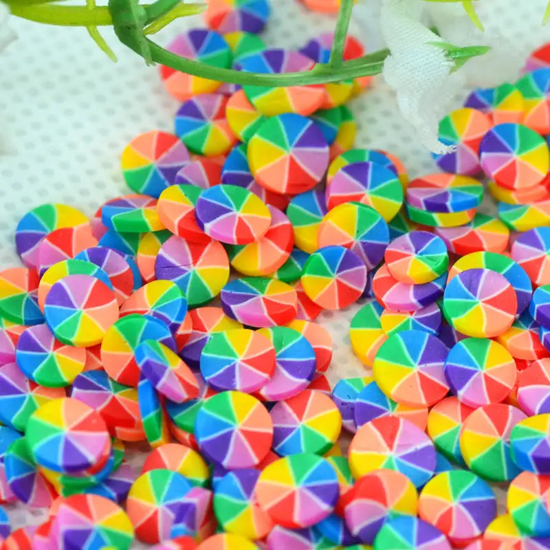 5mm Kārta varavīksnes krāsas Polimēra Māla Viltus Konfektes Sprinkles|Polimēra Māla Partijas Apdare Konfeti|Gļotas, špakteles 4