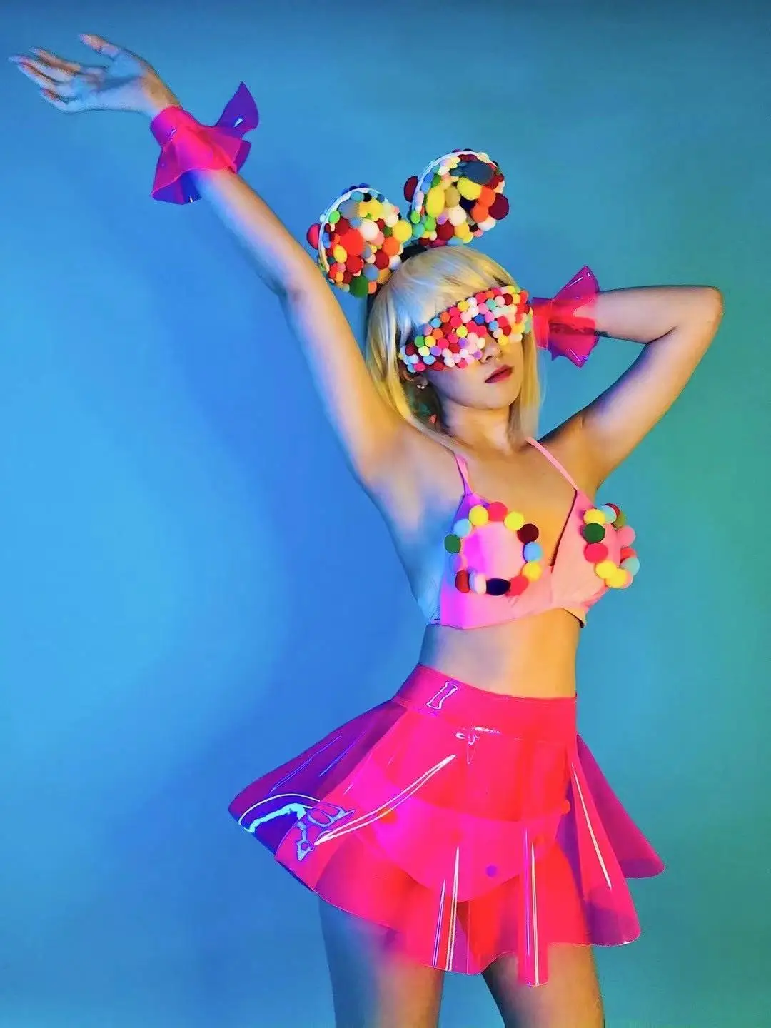 Bārs, Naktsklubs Sexy Džeza Deja Kostīmu Rožu Svārki Bumbu Bikini Caurspīdīgs Apģērbs Sieviešu Dejotāju Komanda Festivāls Rave Puse Posms Valkā 0