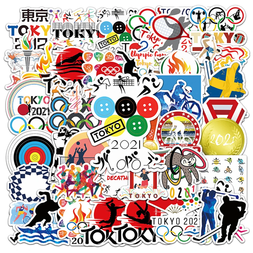 10/30/50 Gab 2021. Gada Tokijas Olimpisko Spēļu Logo Pasaulē Plakāts, Uzlīmes, Ledusskapis, Tālrunis Klēpjdatoru Bagāžas Sienas Grāmatiņa Auto Grafiti Bērniem Rotaļlietas 5