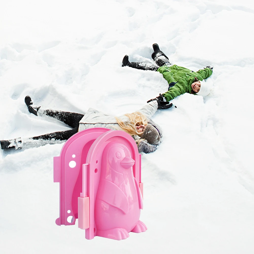 Bērniem Plastmasas Pingvīnu Formas Sniedziņš arhitekta Modeļa Āra Ziemas Sniega Pludmales Smiltis Klipu Spēles Rotaļlietas Sniega Kaujas Piederumus 4