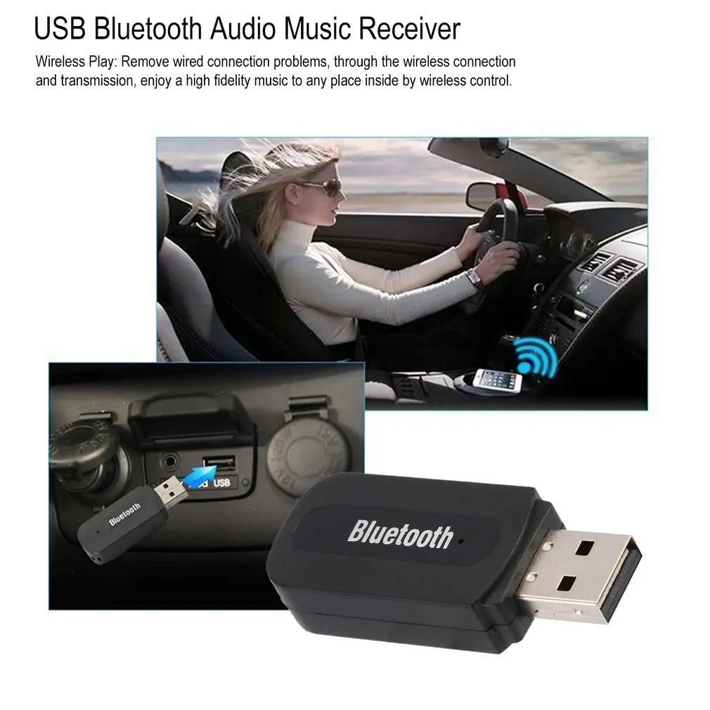 USB Bezvadu Mūzikas Stereo Uztvērēju Adapteris AMP Dongle Mājas Audio Skaļrunis, 3,5 mm Ligzdas Uztvērējs Pievienojiet 1