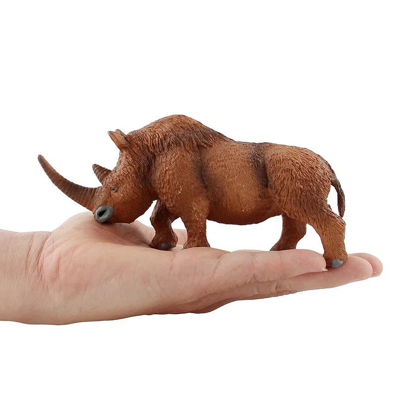 Simulācijas Pūkaina Rhino Attēls Kolekcionējamu Rotaļlietu Cietā Savvaļas Dzīvnieku Darbības Rādītāji Bērniem, Izziņas Dzīvnieku Rotaļlietas 3