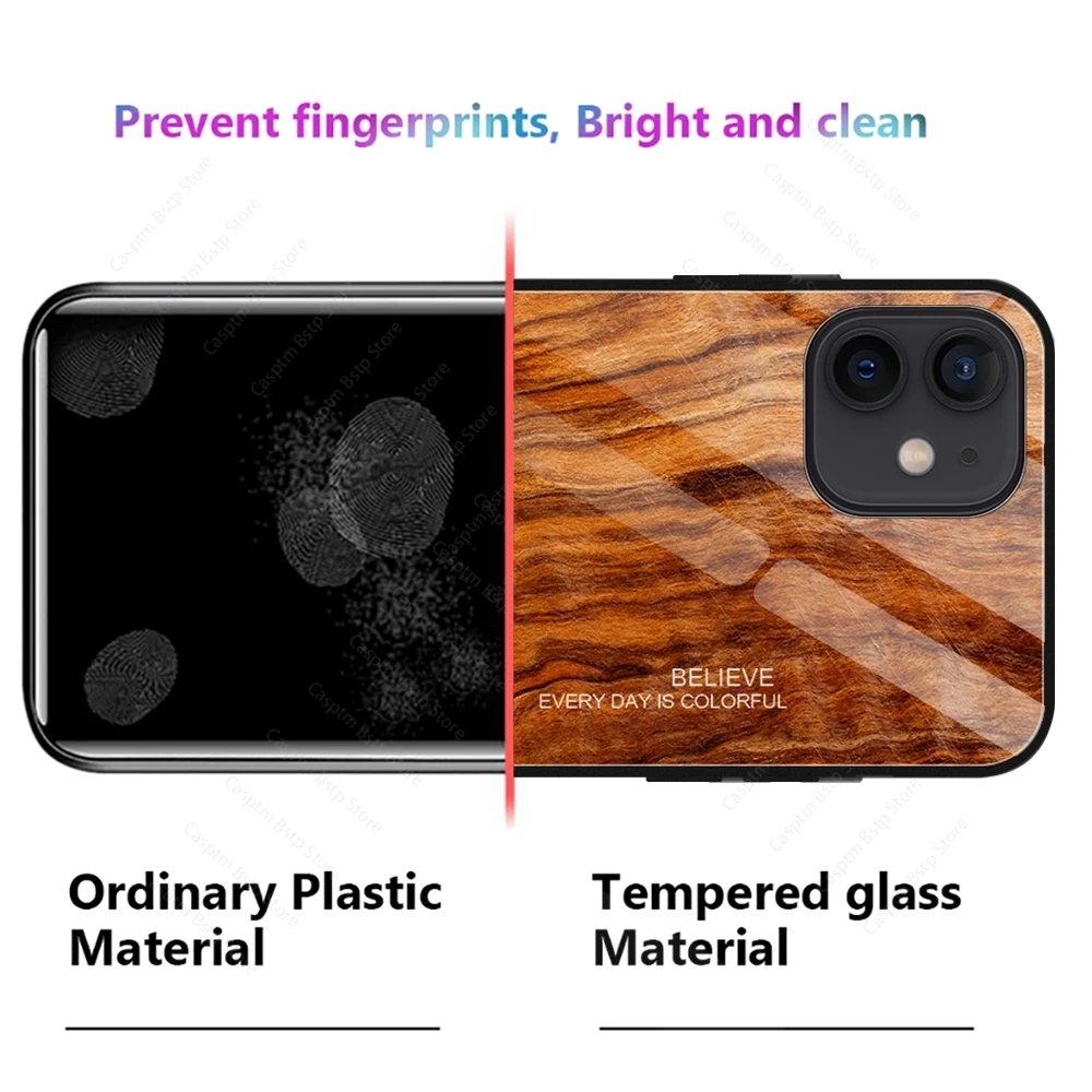 Koksnes graudu rūdīts stikls tālrunis lietā Par iPhone 12 Pro Max 12 Pro 12 Mini 2020. gadam 11Pro Max Rūdīta Stikla Vāks iPhone 11 Lieta 5
