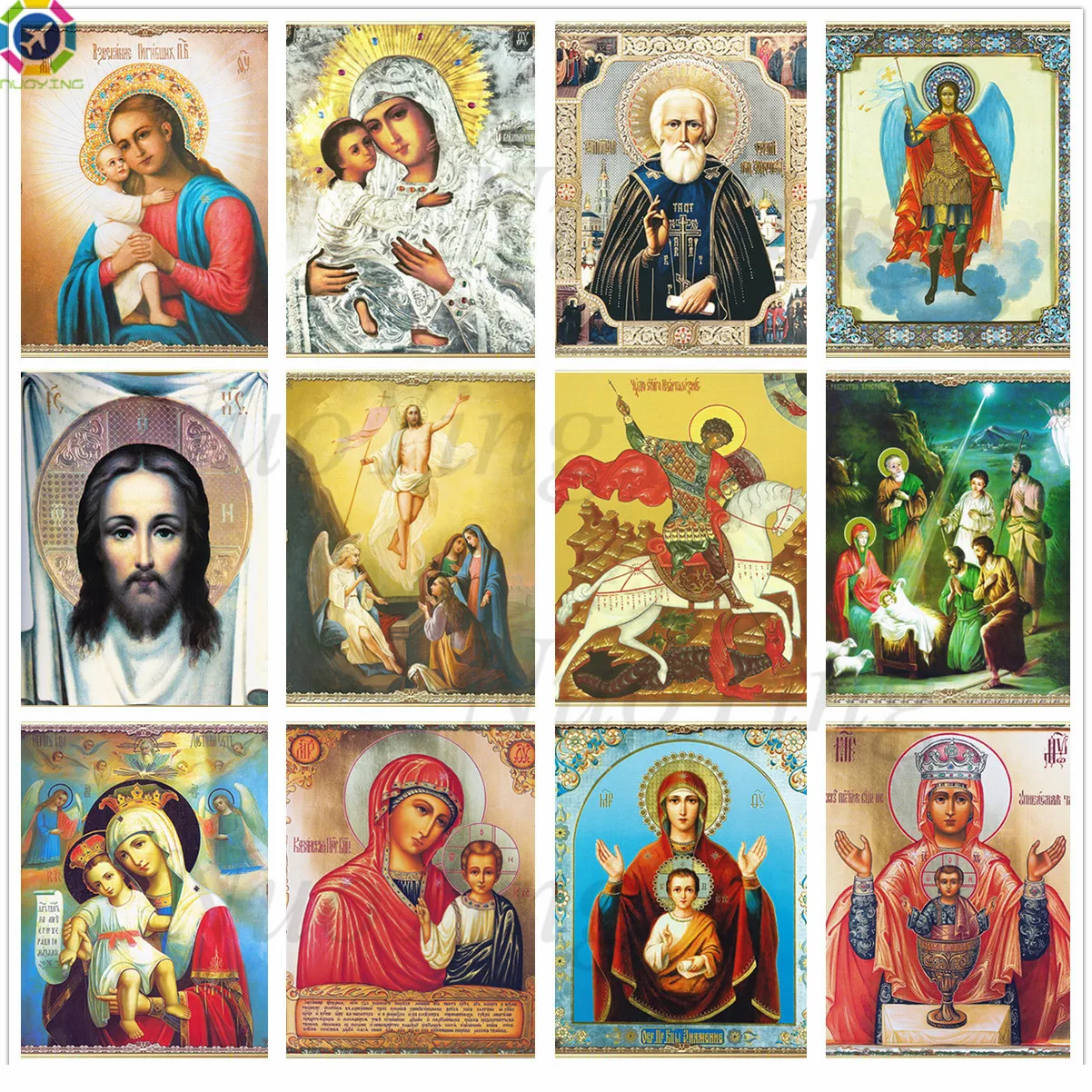 Saint Nicholas Dimanta Krāsošana Reliģisko Ikonas Portrets Plakātu Dimanta Izšuvumi Krustdūrienā Madonna un Bērniem, Sienas Dekori 2