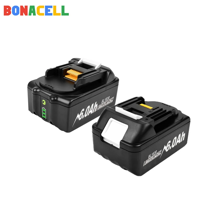 Bonacell BL1860 Uzlādējams 18 V 6000mAh Li-ion Baterija 18v, Makita Akumulatoru BL1840 BL1850 BL1830 BL1860B LXT 400 2