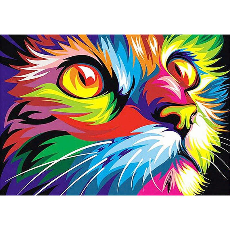 5D DIY Dimanta Glezniecības Pilnībā Apaļa Kvadrātveida Kaķis Dimanta Izšuvumi Krustdūrienā Dzīvnieku Bildes no Rhinestones Mozaīkas Mājas Dekoru 5