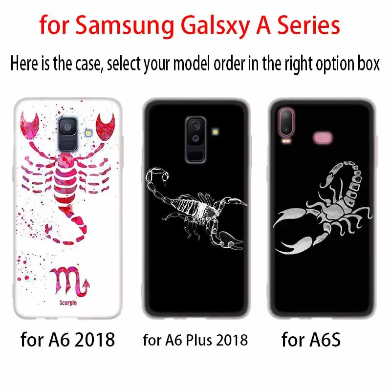 Skorpions gadījumā, Silikona vāciņš Samsung Galaxy A6 A7 A8 A5 A3 Plus 2018 2017 2016 A51 A20 A30 A40 A41 A50 A70 5