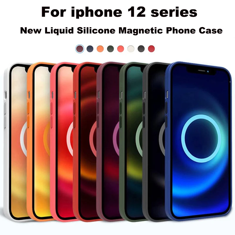 Oficiālais Magnētiskā Šķidruma Silikona Case For iPhone 12 Pro Max Segums Apple 12 Ar Animācijas Vāciņš iPhone 12 Mini Ar Lodziņu 5