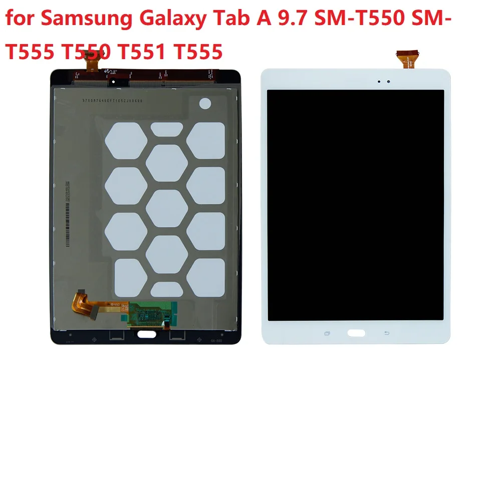 Jaunais Samsung Galaxy Tab 9.7 SM-T550 SM-T555 T550 T551 T555 LCD + Touch Screen Digitizer Montāža 1