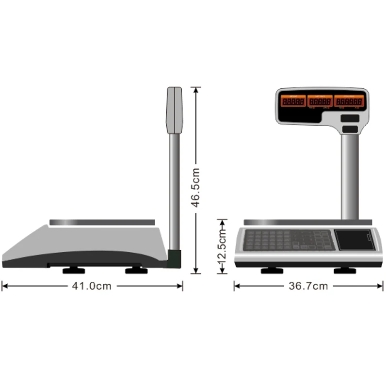 30kg elektronisko digitālo svaru skalas cenu skaitļošanas mērogā saņemšanas printeri lietošanas restorānā vai lielveikalā HS-T30U 4