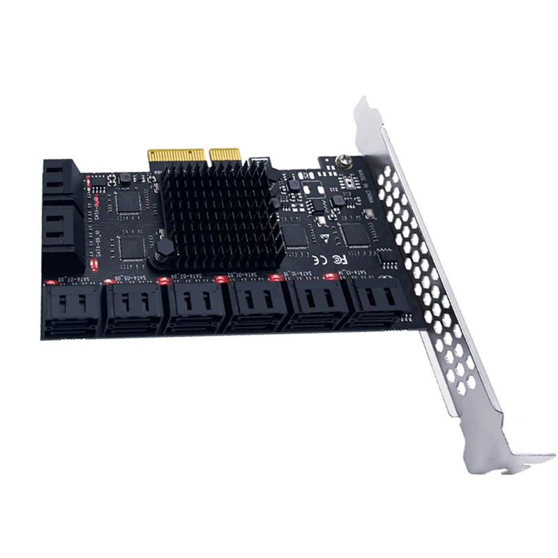 SATA PCIE Karte 16 Ostām 6Gb SATA 3.0 PCIe Karti, PCIe SATA Kontrolieris Paplašināšanas Karti, X4 PCI Slots Atbalsta 16 SATA 3.0 Ierīcēm 4