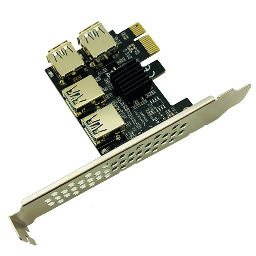 PCIe 1 līdz 4 PCI express 16X Stāvvadu Ieguves Karte PCI-E 1X, lai Ārējās 4 PCI-e slots SATA Barošanas BTC Miner Antminer Ieguves 1