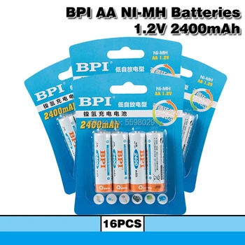 16Pc/4card 1.2 V, 2400mAh AA Baterijas +16Pcs/4card 900mAh AAA Akumulatori NI-MH AA/AAA Uzlādējamās Baterijas