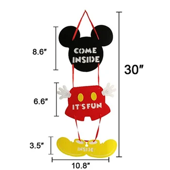 36Pcs Mickey Mouse Tēmu Dzimšanas dienas svinības Piegādēm Rotājumi Laipni Zīme Durvju Pakaramais Melns Sarkans Dzeltens Balons Dzimšanas dienas