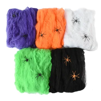 40g Biedējošu Halloween Puse Dekori Stretchy Spider Web Izkaltusi, kas Izgatavoti no Kokvilnas Halloween Dekorēšanai Bārs Haunted House Skatuves Dekorācijas