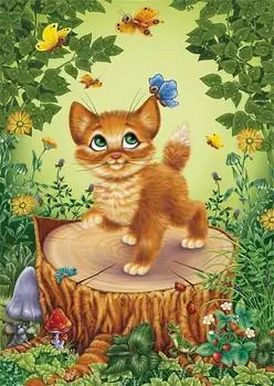 5D DIY Dimanta Krāsošana Dzīvnieku Cute Pet Pilna Kārtas Urbt Izšuvumi Mozaīkas Mākslas Tauriņš Kaķis Attēlu Cross stitch Mājas Dekoru