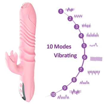 Apkures Teleskopiskie Vibrators, Dildo Vibratoru Clit Stimulators Maksts G Spot Massager Mēles Laiza Sievietēm Seksa Rotaļlietu Pieaugušajiem 18 0