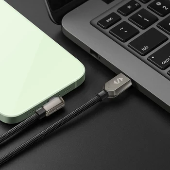 Black Shark Zibens ar USB-C (Kabeļu 3A Ātrās Uzlādes Kabeli, lai iPhone iPhone 11 12 Pro Max Ultra-izturīgs Pīts Kabelis Spēle