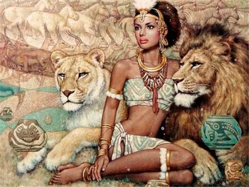 Dimanta Krāsošana Ēģiptes Skaistuma Lauva Dzīvnieku Kvadrātveida Dimanta Apaļā Dimanta Apdare Pielāgojamas Sienas Mākslas Apdare Bezrāmju 0