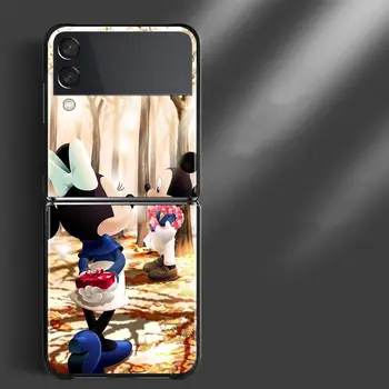 Disney Mickey Minnie Mouse Slim Case for Samsung Galaxy Z Flip3 Z Flip 3 5G antidetonācijas Mobilo Telefonu seguma Coque