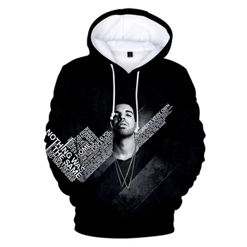 Drake 3D Hoodies Vīriešu / Sieviešu Krekls Reperis Harajuku Drake Hip Hop Streetwear pelēkā vārna Modes Gadījuma Augstas Kvalitātes Apģērbu