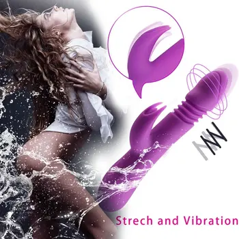 Dzimumlocekļa g-Spot Teleskopiskie Vilces Vibrācijas Apkures Vibrators Burvju Nūjiņu Prostatas Massager Dildo Sievietēm Estimulador Prostata