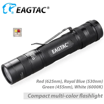 EAGTAC D25LC2 KRĀSA Sarkana Zaļa Zila Balta Taktiskās XML LED Gaismiņa 3 Režīmi Strobe Medību Lāpu 18650 CR123A Baterijas