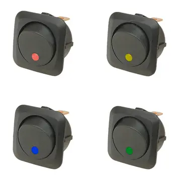 EE atbalsta 25mm Apaļa 12V 25A Zila Sarkana Zaļa Dzeltena LED Gaismas Slēdzi Pārslēgt Slēdzi Pārdošanas