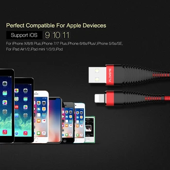 FLOVEME USB Kabelis Priekš iPhone 11 Pro XS Max XR X 8 7 6 5S 6S SE iPad Ātrās Uzlādes Lādētājs Datu strāvas Vads Mobilais Tālrunis, Kabeļu