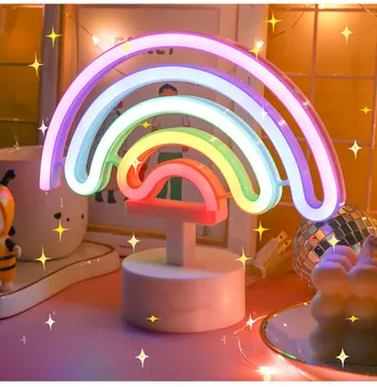 Ir 2021. Jaunākās Rainbow LED Neona Gaismas Silta Nakts Gaisma Mājās, Bērniem, Guļamistaba Apgaismojums Dekori Puse, Svētku Dekori Ziemassvētku Dāvanu