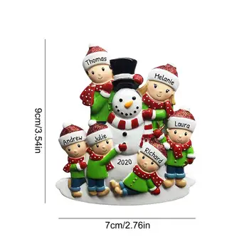 Ir 2021. Karantīnas Ziemassvētku Kulons Personalizētu Sniegavīrs Ģimenes Sveķu Karājas Rotājumu DIY Nosaukums Svētība Jaunajā Gadā Mājas Apdare