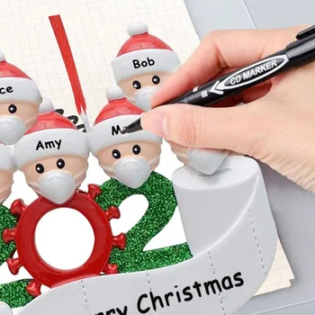 Ir 2021. Ziemassvētku Eglīšu Piekariņu Mājas Puse Dekori Ziemassvētku Eglītes Rotājumu Dāvanu Bērniem DIY Personalizētu Karantīnas Santa Claus ar Masku