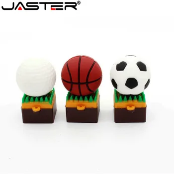 JASTER USB 2.0 flash memory stick futbols basketbols Mini bumbu usb flash drive pen drive 4GB 16GB 32GB 64GB zēns dāvanu U diska 0