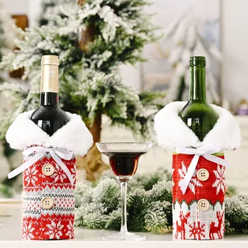 Jaunais Gads 2022 Ziemassvētku Vīna Pudele Putekļu Pārsegs Soma, Santa Claus Noel Vakariņu Galda Dekori Ziemassvētku Rotājumi Mājās Ziemassvētki Natal