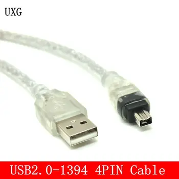 Jaunas Ielidošanas Labāko Cenu, 1.2 M/4FT Ātrgaitas USB 2.0 Vīrietis uz 4 Pin Firewire IEEE 1394 Kabeļa Svina Adapteris Super Kvalitāte