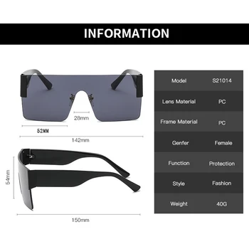 Jaunas unisex modes liels rāmis kvadrātveida vienu-gabals saulesbrilles tendence personības saulesbrilles sieviešu ielas braukšanas brilles vīriešiem