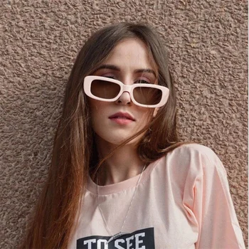 Jauno Modes Vintage, Saulesbrilles Sieviešu Zīmola Dizainere Retro Taisnstūris, Saules Brilles Sieviešu ins Tautas Krāsains Kvadrātveida Briļļu