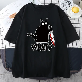 Killer Melnais Kaķis, Kas Pārsteidzis Vīriešu T-Krekls Smieklīgi Drukāšanas Apģērbu Modes S-XXXL Vīriešu Tshirts Lielgabarīta Gadījuma Vīriešu T Krekls