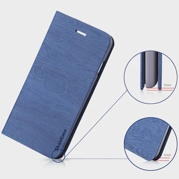 Koksnes graudu PU Ādas Tālrunis Case For Samsung Galaxy Note 3 Neo N7505 Flip Case Uzņēmuma Seifa Lieta Mīksta Silikona Vāciņu Atpakaļ