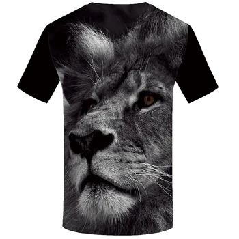 KYKU Lion Zīmola T krekls Dzīvnieku Plus Lieluma Melna Un Balta Smieklīgi Tshirt 3d T-krekls Drukas Krekli Vīriešu Apģērbi Vīriešiem Gadījuma