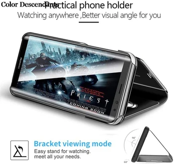 Luksusa Spogulis, Apskatīt Smart Flip Case For Samsung Galaxy A51 51 SM A515 A515F sākotnējo Magnētisko fundas Atpakaļ Ādas Vāciņu